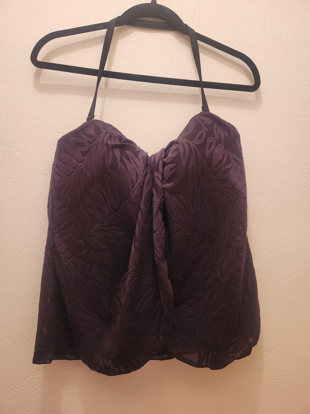 Maurices Black Halter Textured Tankini Top Size 16